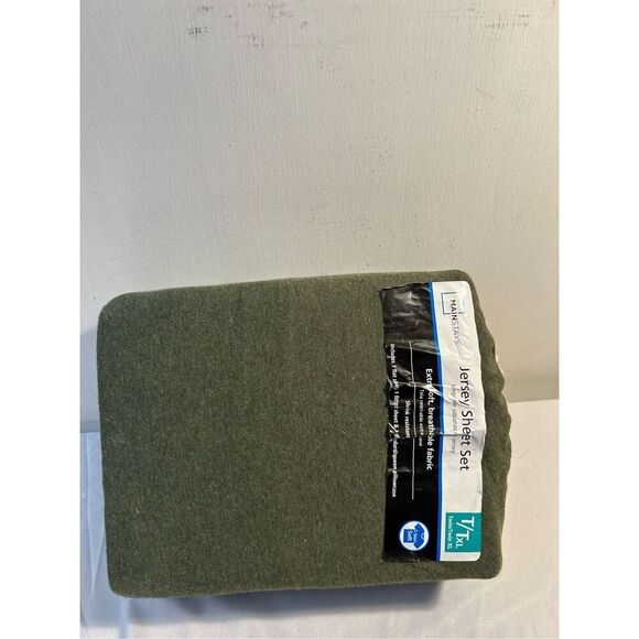 Mainstay Xl twin sheets green new t-shirt material college dorm new - Picture 2 of 3